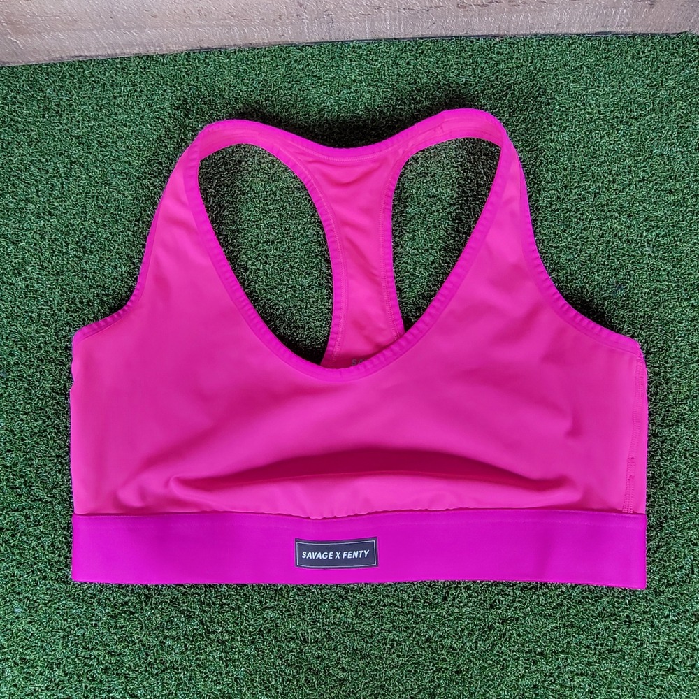 Savage X Fenty‎ Racerback Sports Bra Medium Support Hot Pink Activewear 1X